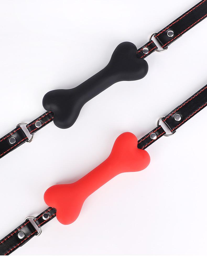 Silicone Dog Bone Ball Gag - Adult Female Training Toy