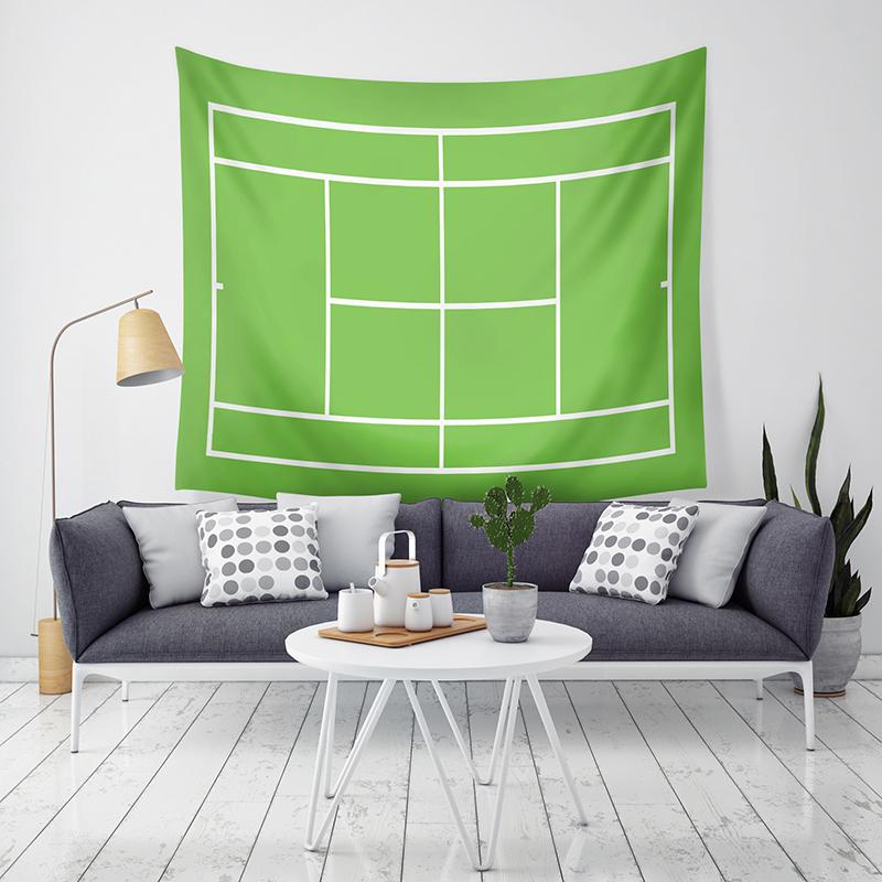 Green Football Field Tapestry Home Decor Wall Hanging Tapestry Bedroom Living Room Dormitory Decoration Soccer Pattern Tapestry