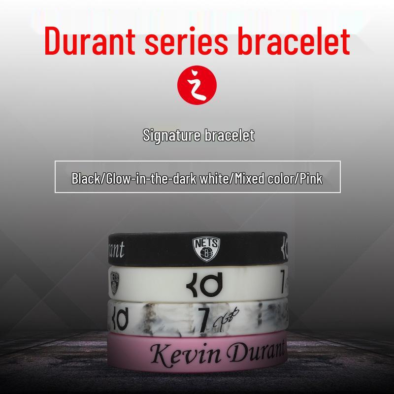 Kevin Durant Autographed Douyin Warriors Silicone Wristband Gift Bracelet with 'God Hand' KD Ring - Collector's Edition