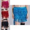 Sequin Tassel Fringe Skirt Belly Dance Costume Hip Scarf Wrap Shimmering And Elegant