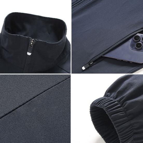 Men Women Sunscreen Jacket Stand Collar Long Sleeve Solid Color Zipper Closure Ice Silk