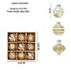 Exquisite Transparent Hand-Painted PET Christmas Ornament Set, 8cm, 9-Piece Holiday Decorations