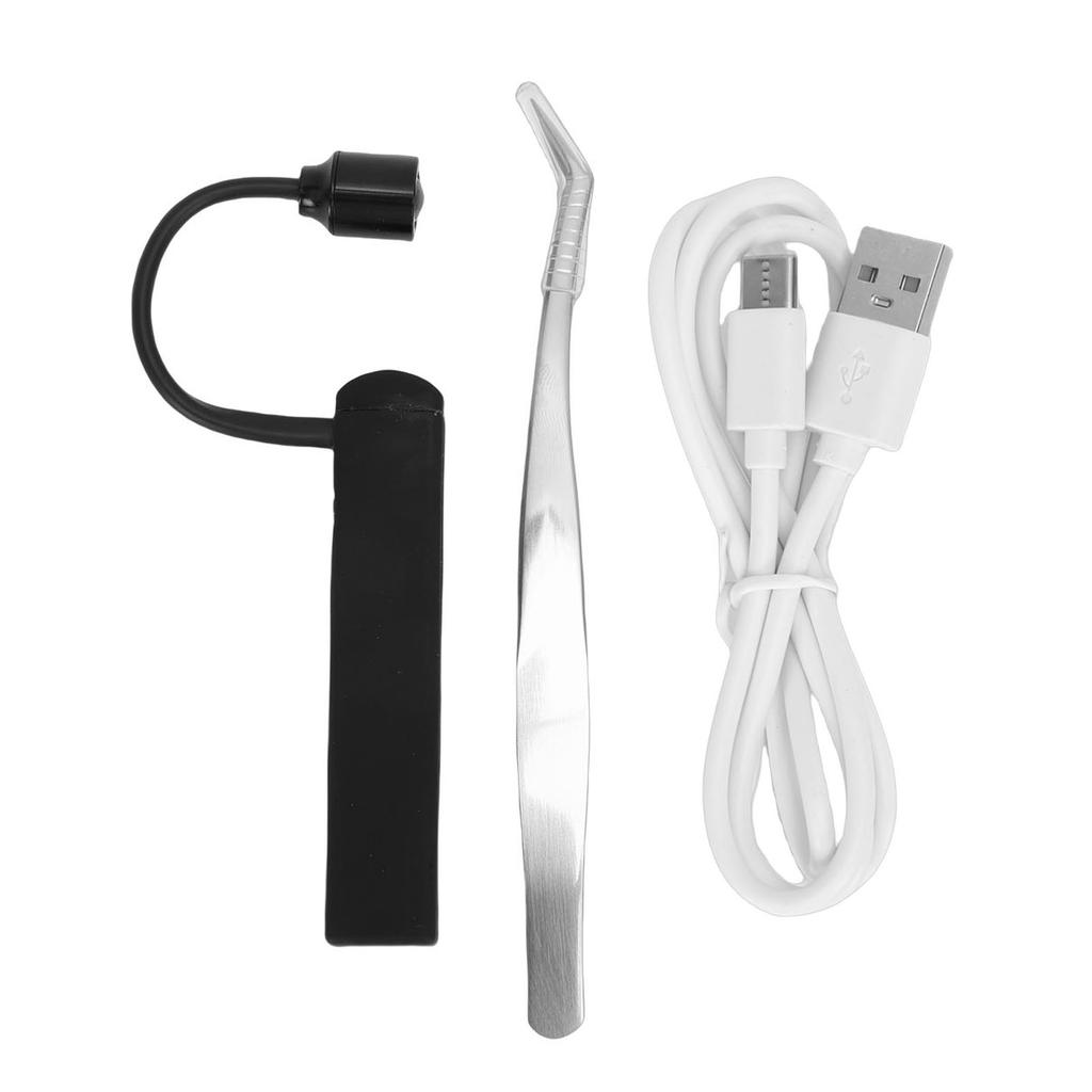 Lampă LED pentru gene 1W 395nm Lumină pentru polimerizarea rapidă a adezivului și Pensetă portabilă pentru extensii de gene