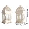 2Pcs Vintage Candle Holder Lantern Retro Metal Candle Lantern White Hanging Lantern with LED Fairy Light for Tabletop Home Decor