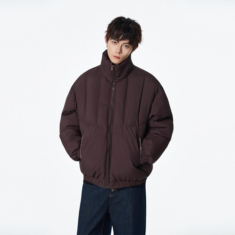 

Hooded cotton jacket men s casual loose solid color versatile new thickened warm and windproof trendy cotton jacket for winter 2025 3XL кофейный