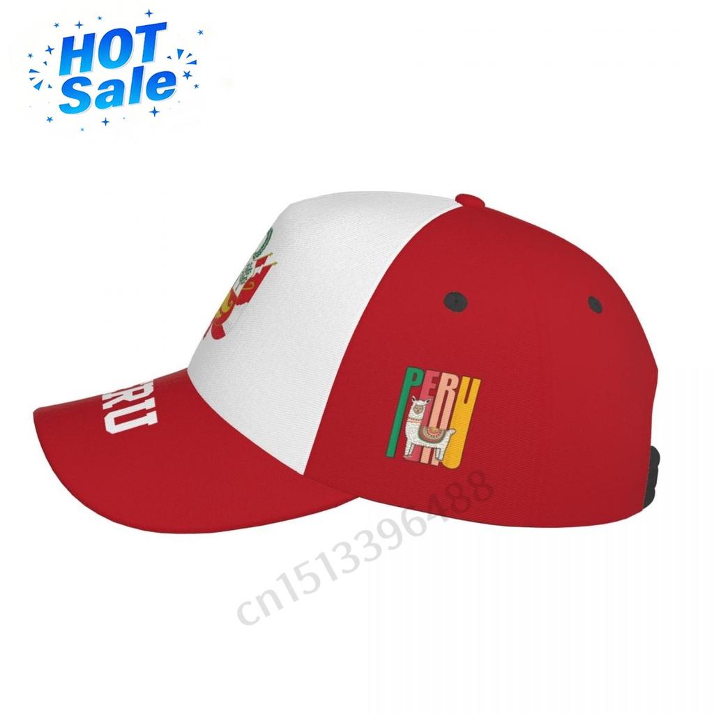 Peru Flag 3D Soccer Hats Sun Baseball Cap Breathable Adjustable Men Women Outdoor Fishing Hat