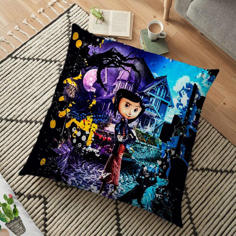 Coraline Cushion Cover Polyester Decorative Pillowcase Throw Pillow Case Home Cushion Cover