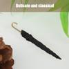 2 Pcs Miniature Umbrella Black Cloth DIY Doll House Decorative Accessory 1:12
