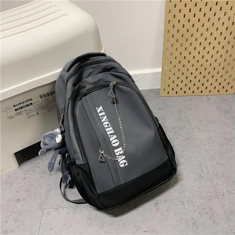 Schoolbag Junior High School Student Schoolbag Male College Student Ins Trend Large Capacity Backpack College Student Travel Computer Bag Backpack 