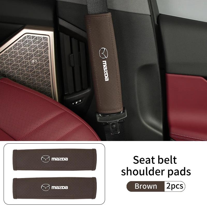 2025 Hot 2pcs Car Seat Belt Shoulder Cover Interior Safety Belt Protector For Mazda CX5 6 CX7 323 Axela Atenza Demio CX30 CX3 CX