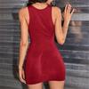 Women Summer Deep V Neck Dress Sleeveless Sexy Short Package Hip Ladies Dresses