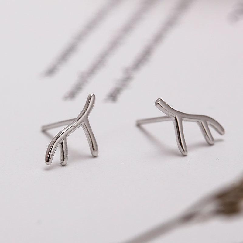 Корейские серьги-пусеты из стерлингового серебра 925 пробы для пирсинга хряща уха, простой и универсальный стиль для женщин