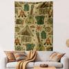 Camping Adventure Pattern Design Patterned Tapestry Home Decor, Suitable for Bedroom and Living Room, Gift
