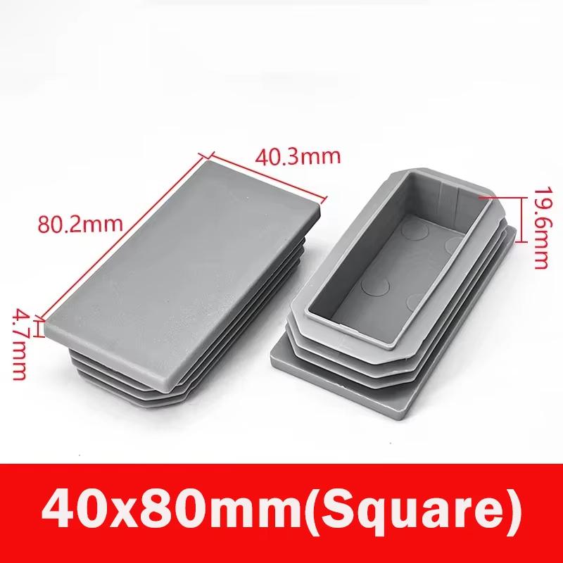 Capace de capăt de blocare din plastic gri, rotunde/pătrate, pentru tuburi/țeavă de 16/19/22/25-100mm, Dopuri, Vârfuri pentru picioare de mobilă/masă, Pad-uri pentru picioare de scaune