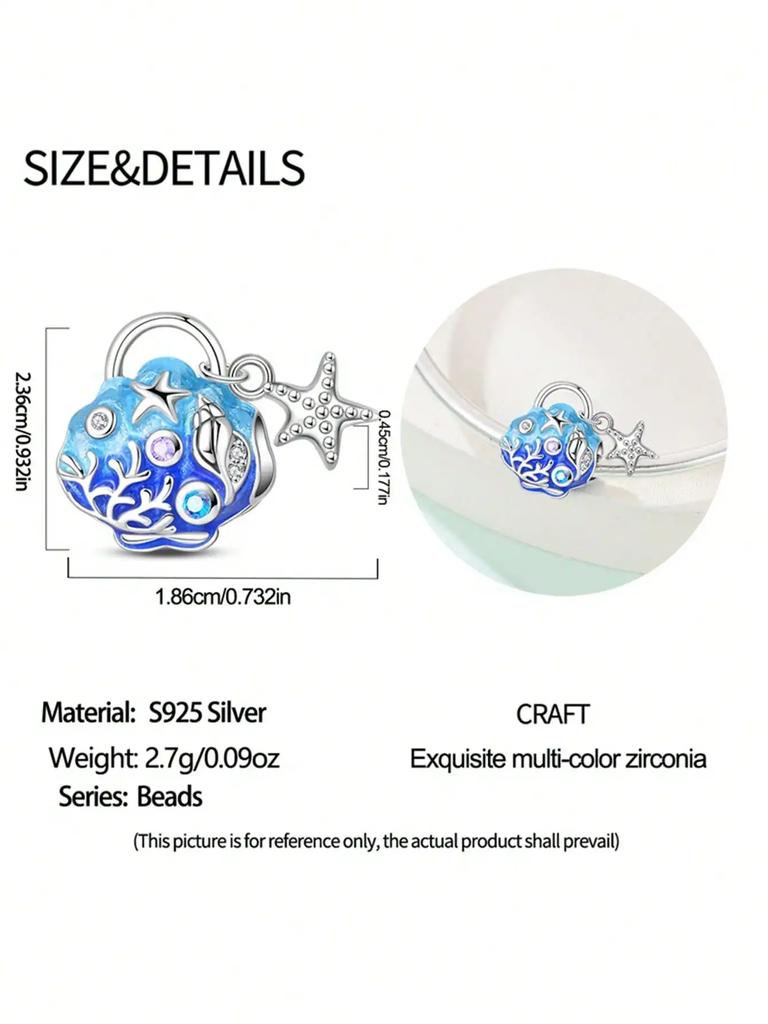 Charms Plata Copper Colors Blue Starfish Octopus Beads Charm Pendant For Original Bracelet For Women Diy Jewelry Love Gift