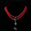 Original 108 Beads Ethnic Turquoise & Red Buddhist Mala Bracelet for Women