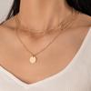 Accessories Simple ins wind Y-shaped necklace, disc gold coin pendant choker sweater chain necklace accessories women