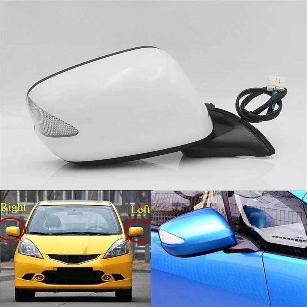 Car Rearview Mirror Side Mirror Assembly for Honda Fit Jazz 2009-2014 GE6 GE8 3/7 Pin Left or Right (3PINS-Right)