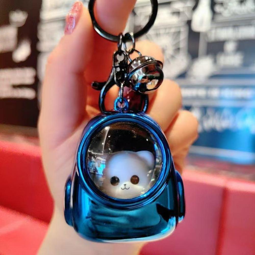 Knock Cute Bear Schoolbag Night Light Keychain Bag Pendant Internet Celebrity Atmosphere Light Keychain Car Keychain