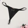 Tanga Sexy com Recorte de Concha de Coração Lingerie Feminina Fio Dental de Cintura Baixa