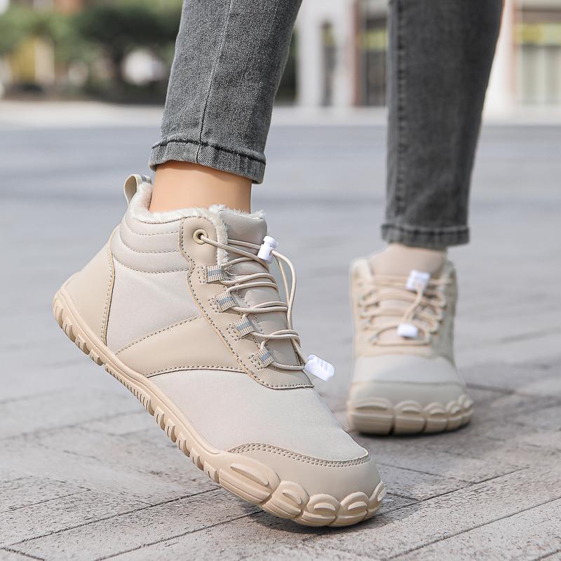 Unisex Cotton Shoes Plush High-top Snow Boots Men Women Warm Winter Hiking Sneakers Non-slip Casual Sports Shoes
