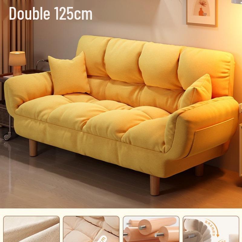 Compact Folding Sleep Sofa for Small Apartments - Double Bed and Reclining Backrest for Bedroom or Rental Homes