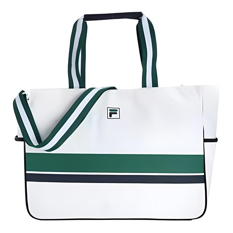 FILA Tennis Series Convenient Large Capacity Fabric PU Synthetic Leather Sports Bag Women bags Jade-White A13W313162FWT Jade White