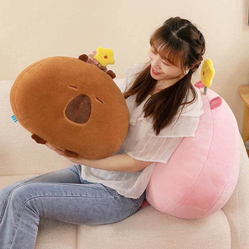 Cute Capybara Pillow Plush Toys To Give Girls Birthday Gifts To Sleep with Rag Doll Dolls On The Bed