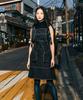 Eipeuleonwei Waist Collar Apron Dress Black