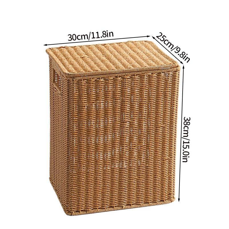 Grote geweven opbergmand met deksel Handgemaakte kleding wasmanden diverse spullen speelgoed container Imitatie rotan kledingbak