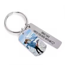 Amaxer Custom Keychain Double Sided Personalized Picture Text Keychains Engraving Photo Key chains Gifts for Women Boyfriend