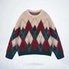 Autumn and Winter Vintage Print Pullovers Christmas Sweaters Women Fashion Loose O Neck Knitted Sweater Women Elegant Warm Casual Ladies Jumpers 25509