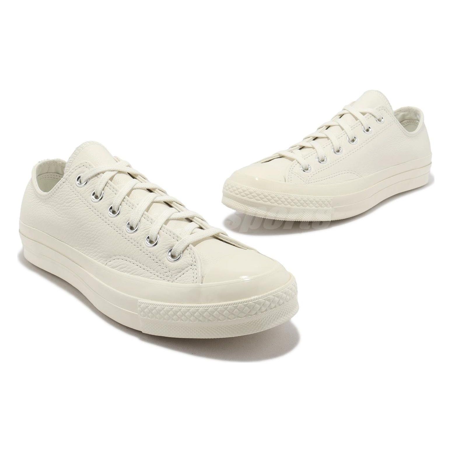 Converse Chuck 70 Mono Leather Low Summer - Кроссовки унисекс Egret кремово-бежевые — фото 3