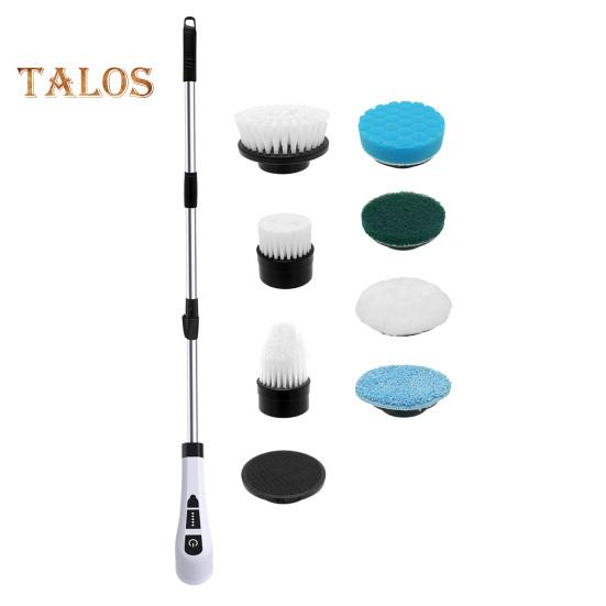 

Сверхсильная электрическая вращающаяся щетка для чистки с 7 универсальными насадками Перезаряжаемая беспроводная щетка для пола для ванны и плитки чёрный/белый