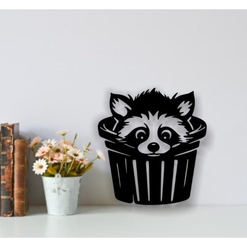 Wall Mounted Racoon Key Holder Black