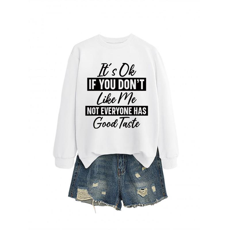 Womens Loose Fit Cotton Hoodie With Print Design Winter Casual Wear
