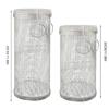 Portable BBQ Basket Stainless Steel Rolling Grilling Basket Wire Mesh Cylinder Grill Basket Round Outdoor Camping Barbecue Rack