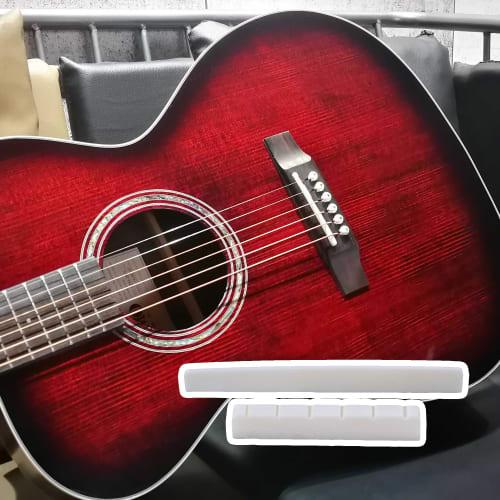 Yibuy White Cow Bone Bridge Saddle and Nut for 6-String Classical Guitars DJ01+DJ02