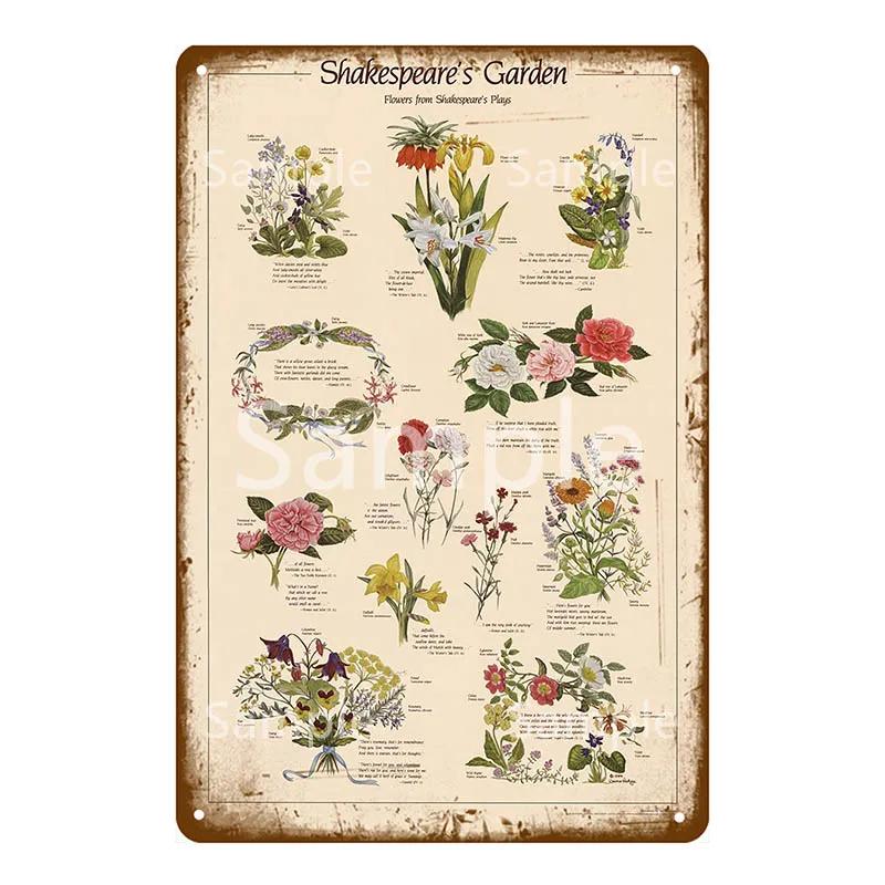 Enjoy Our Garden Kitchen FLowers Metal Tin Sign Farmhouse Home Retro Wall Painting Art Decor Beer Wine Farm Party Poster YL