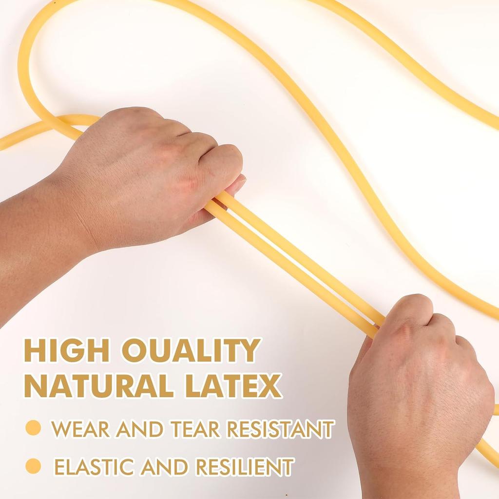 100 ft Latex Rubber Tubing 3/8 inch OD 1/4 inch ID Multicolor Natural Latex Tube Surgical Tubing Sling Rubber Band Fitness Hose, 1 Continuous Piece
