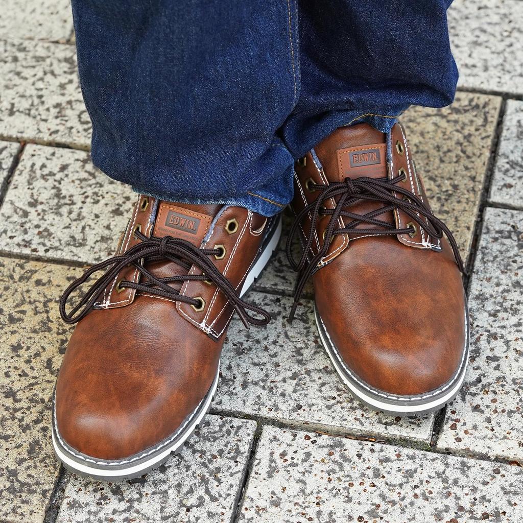 Edwin Wide American Casual Size Brown EDW-7980 Soft, Cushioned, Wingtip, Waterproof, Non-Slip, Plain, Casual, Business, Shoes, 27.0 cm,