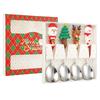 Festive Christmas Cutlery Set: Stainless Steel Cartoon Santa Spoons & Forks In Gift Box