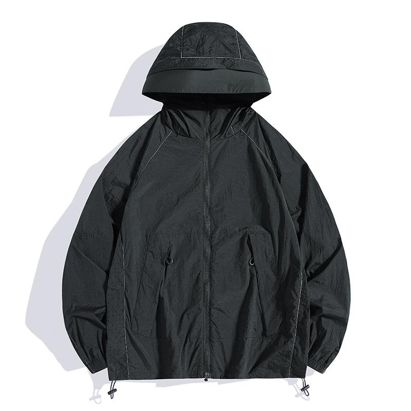 Outdoor Skin Trench Coat Men's Sunscreen Clothing Women's Printing Thin Jacket Waterproof Printing Team Building Clothing