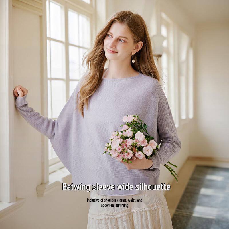 Xiangying Batwing Sleeve Knitted Pullover Sweater