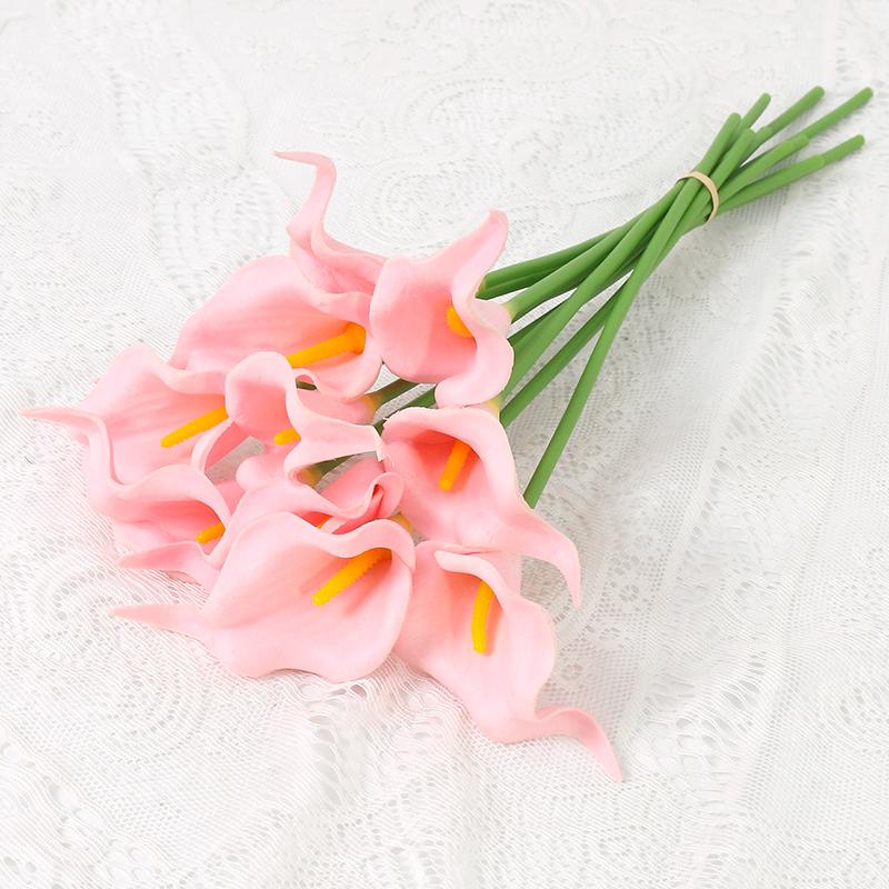5Pcs PU Calla Lily Simulation Flowers for Home Decor Floral Arte Set Garden Wedding Decoration Bouquet DIY Vase Ornament