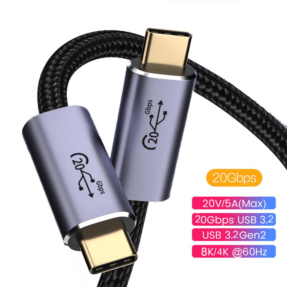Data Cable Double C Line 100w With E-mark 5a Output C Male To C Male 3.2gen 20gb Data Transmission Cable