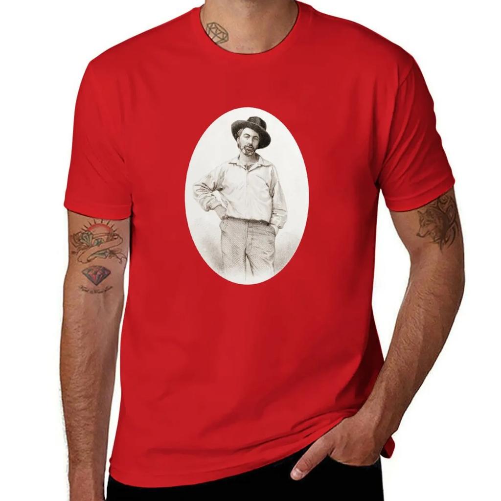 Walt Whitman Fan Gedicht Leser Geschenk Gedichtschreiber T-Shirt schwere Stoffe Designerhemden Übergrößen Oversize T-Shirt Herren