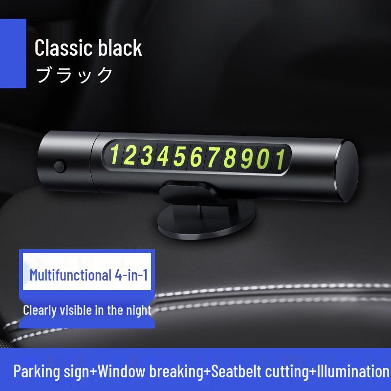Multi-Function Car Safety Hammer & Emergency Glass Breaker with Parking Number Plate
