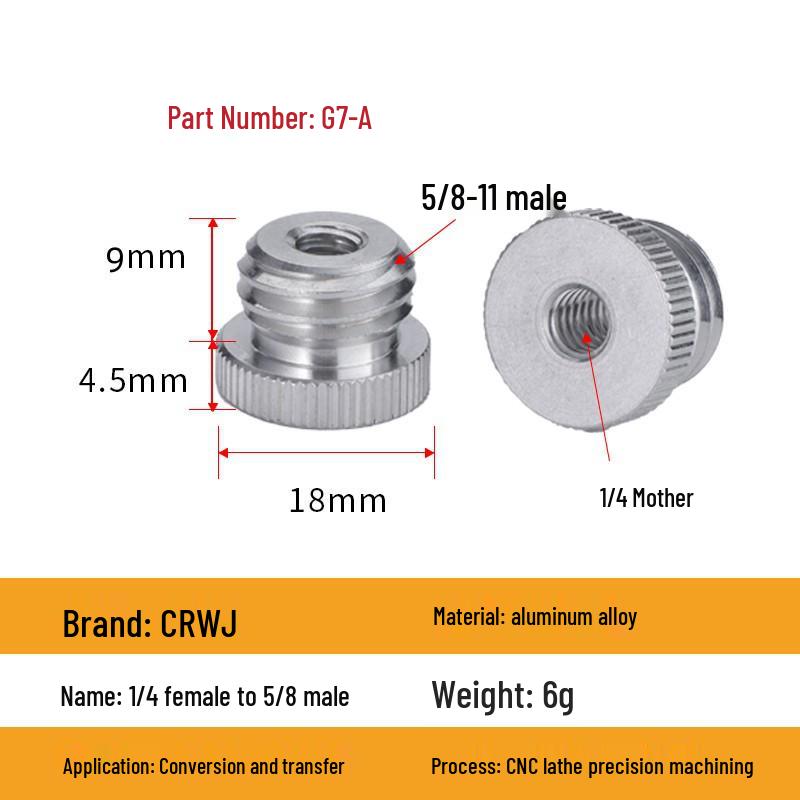 Laser Level Camera Mount Tripod Adapter: 3/8 To 1/4 & 1/4 To 5/8 Conversion Nut Screw