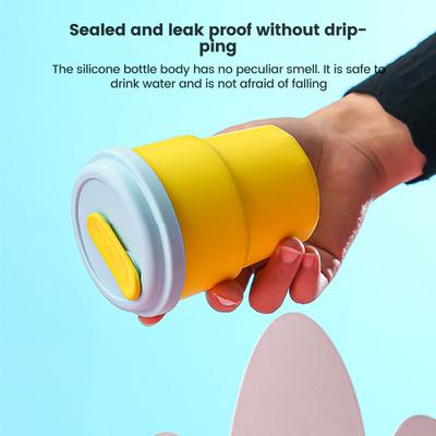 D5 380Ml Water Bottle Kid Silicone Straw Drinking Cup Household Drinking Water Milk Cups Anti-Fall High Temperature Coffee Net